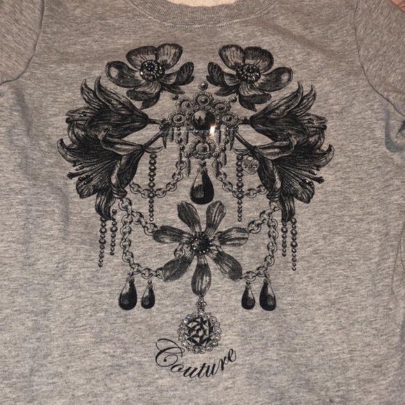 Juicy Couture Gray sweater with bling size small - Picture 2 of 7